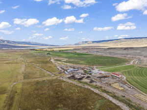 Aerial view with a mountain view and a rural view