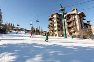 View of snow covered property