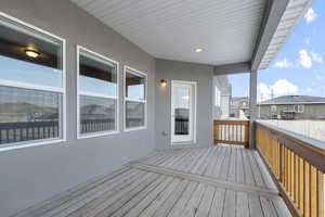 View of wooden deck