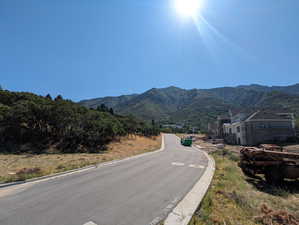 View of street with a mountain view