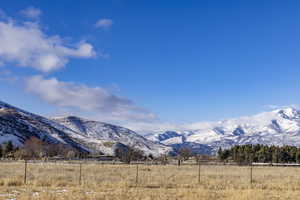 View of mountain feature with a rural view