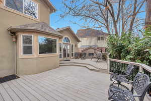 Deck featuring french doors