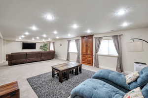 View of carpeted living room