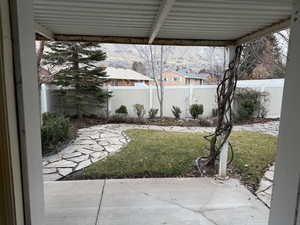 View of yard featuring a patio