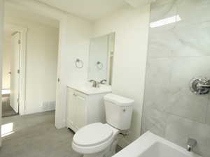 Bathroom featuring toilet and vanity