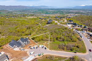 Aerial view featuring a mountain view