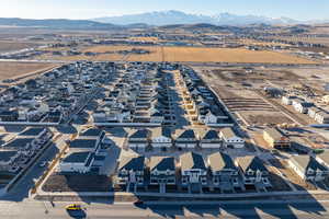 Aerial view featuring a mountain view