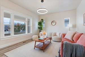 Living room featuring hardwood / wood-style floors