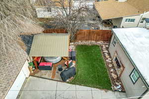 Exterior space featuring an outdoor hangout area