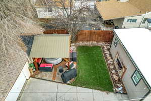 Exterior space with a lawn