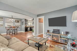 Living room featuring light hardwood / wood-style flooring