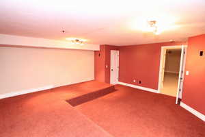 Theater room with closet to conceal theater equipment