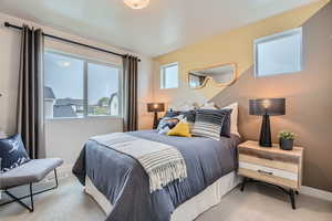 Bedroom featuring carpet floors