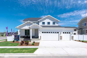 View of front of home featuring a garage