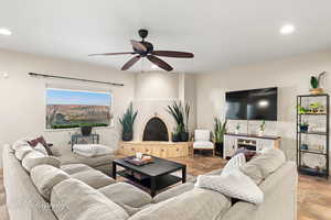 Living room with ceiling fan