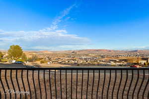 Balcony with a mountain view