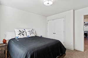 bedroom with natural light and large closet