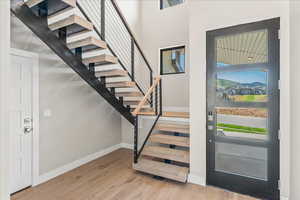 Entryway featuring light wood-type flooring