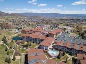 Bird's eye view featuring a mountain view