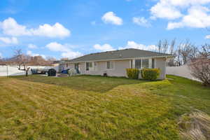 Large backyard that is well landscaped