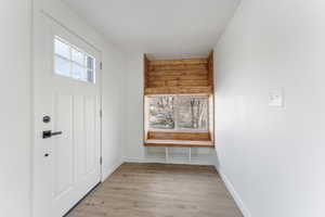 Foyer featuring light hardwood / wood-style floors