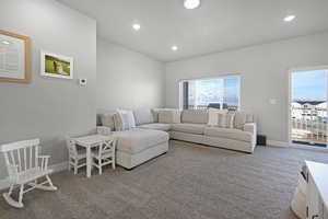 View of carpeted living room