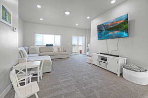 View of carpeted living room