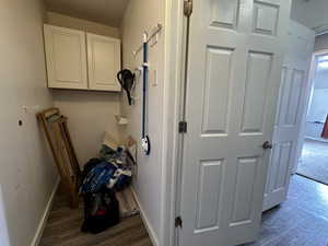 Hallway featuring hardwood / wood-style flooring