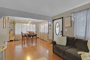 Living room featuring light hardwood / wood-style flooring