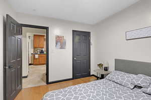 Bedroom featuring light wood-type flooring