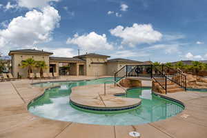 View of pool featuring a patio