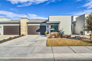 Modern home with a garage