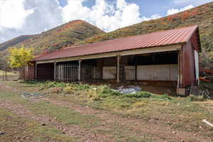 Exterior space with a mountain view