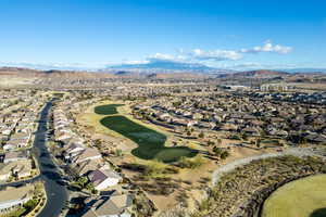 Bird's eye view featuring a mountain view