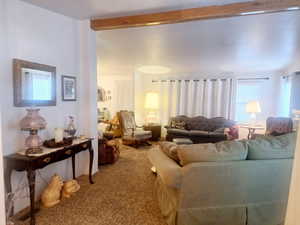 View of carpeted living room