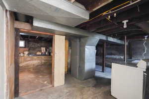 Basement with heating unit