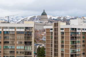 View of building exterior with a mountain view