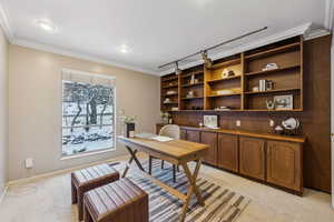 Office/Bedroom with MCM built-in shelving