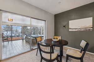 Dining room connected to spa porch