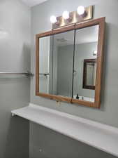 Bathroom featuring a textured ceiling