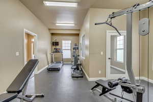 Workout area with a healthy amount of sunlight