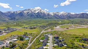 Aerial perspective of suburban area
