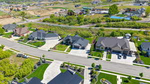 Aerial perspective of suburban area