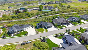 Aerial view of residential area