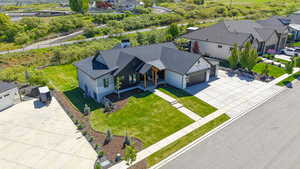 Aerial view of residential area