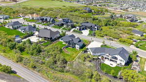 Aerial view of residential area