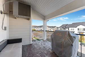 Balcony with a grill