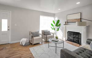 Living room featuring light hardwood / wood-style floors