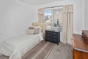 Bedroom with carpet floors