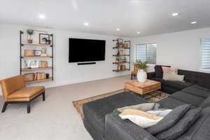 Living room with carpet flooring